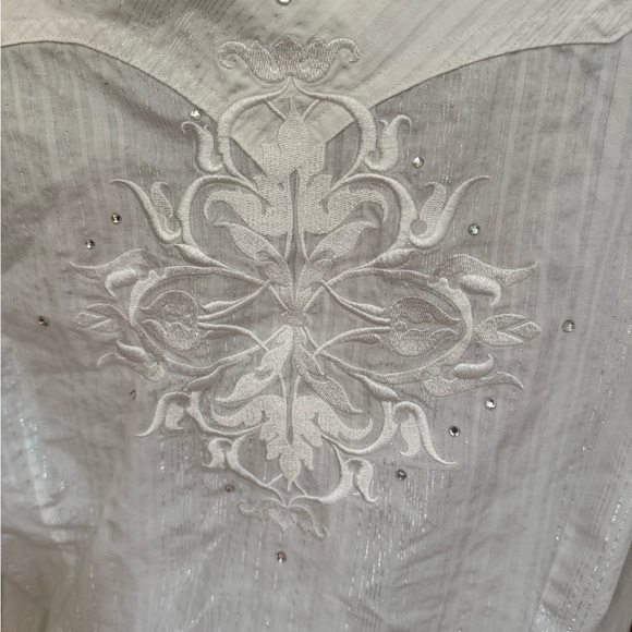 Ariat White and Gold Button-Up Shirt SzXL/TG - Picture 4 of 6